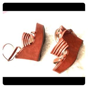 Beige Wedge platform